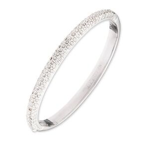 Anne Klein Elegant Silver Crystal Pave Bangle Bracelet